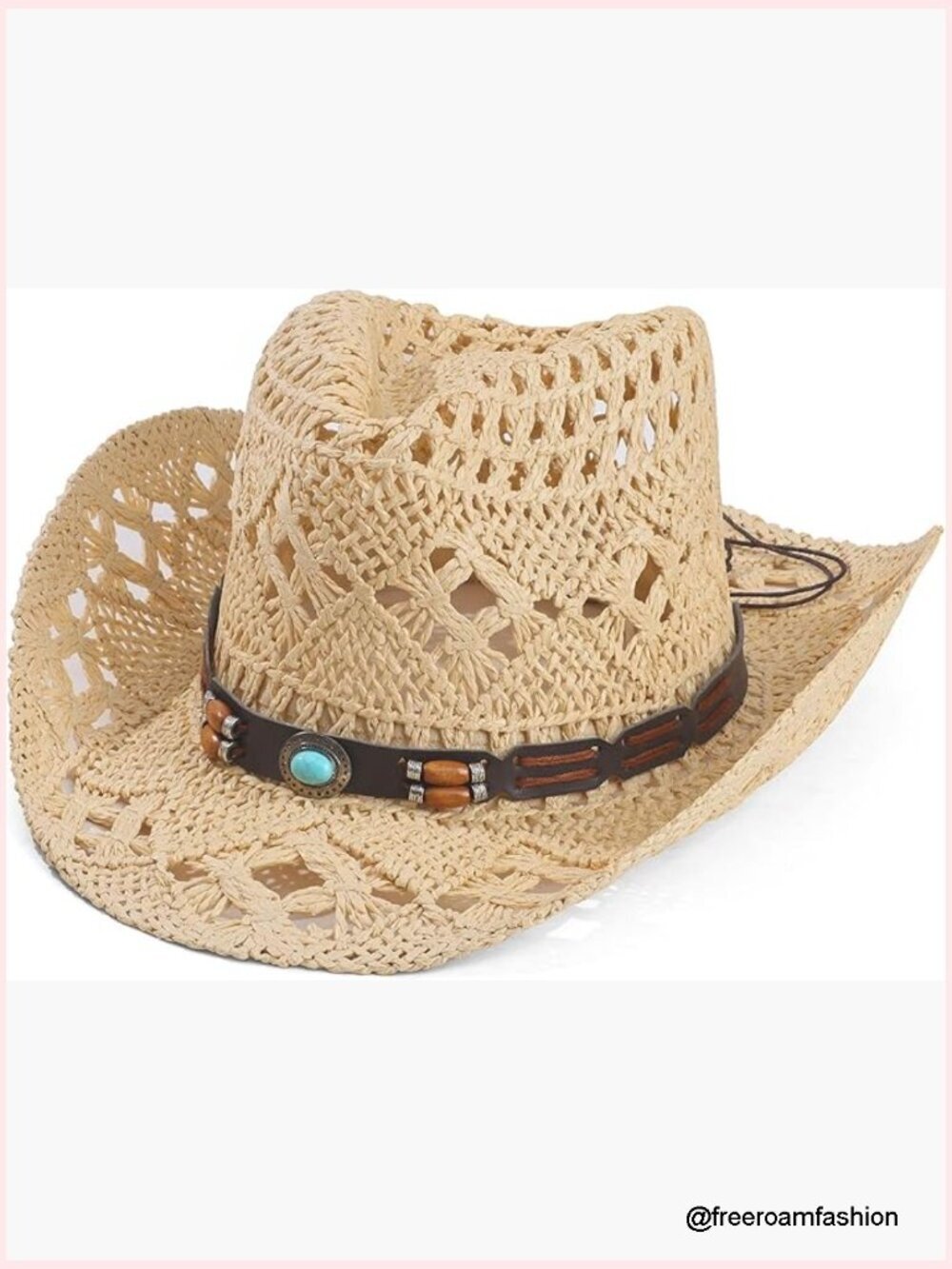 Western Straw Cowboy Cowgirl Hat Wide Brim Unisex Sun Hat